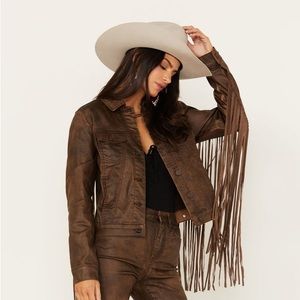 NWT Idyllwind Fringe Coated Trucker Jacket – XXL